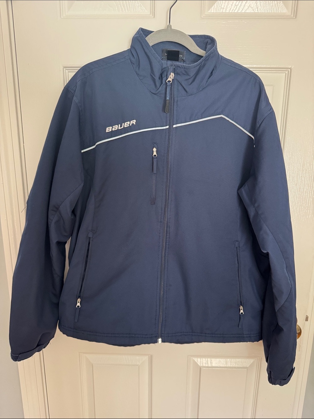 Bauer Navy Softshell Jacket with White Piping